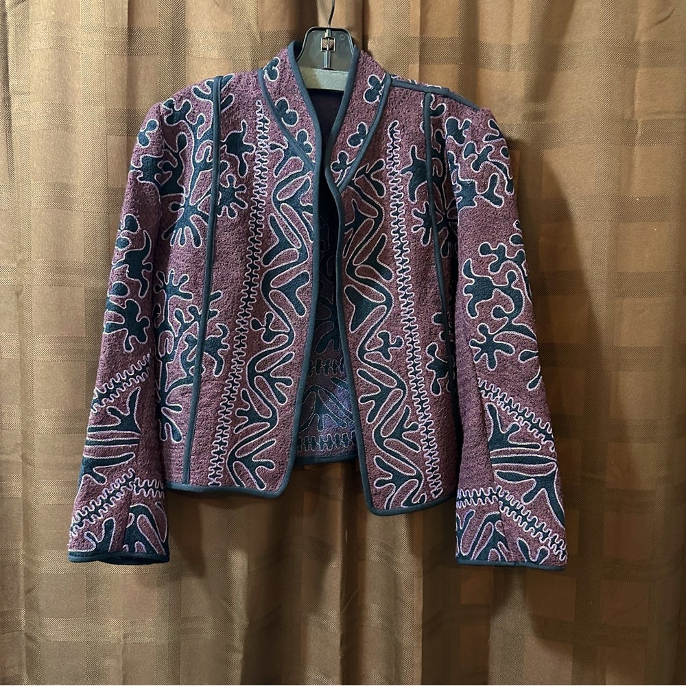 Embroidered Bohemian Black Brown Jacket‎